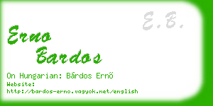 erno bardos business card